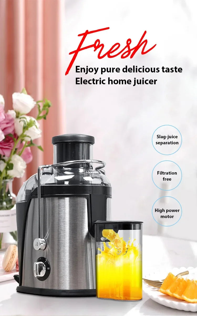 Estrattore di succo da 400 W, motore da 22000 giri/min con tramoggia larga 3" per frutta/verdura intera, spremiagrumi a 2 velocità, design facile da pulire