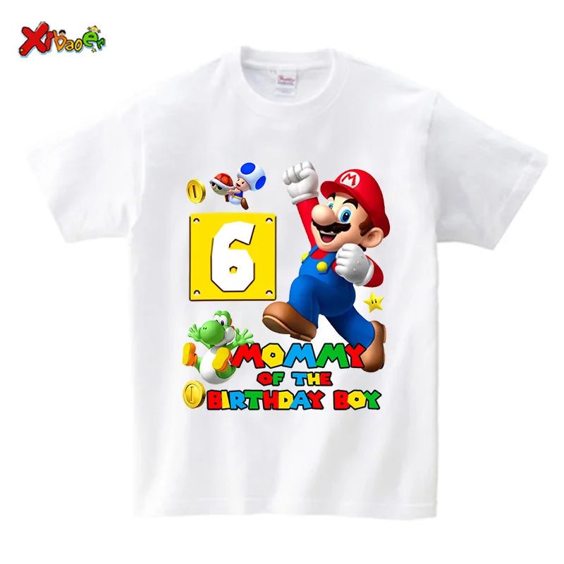 Magliette di compleanno per la famiglia, abbinate per il 6° compleanno del bambino, abbigliamento per bambini, maglietta per neonato, abbigliamento per bambini di 6 anni, completi per il 7° e il 5° compleanno.
