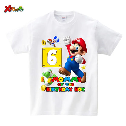 Magliette di compleanno per la famiglia, abbinate per il 6° compleanno del bambino, abbigliamento per bambini, maglietta per neonato, abbigliamento per bambini di 6 anni, completi per il 7° e il 5° compleanno.