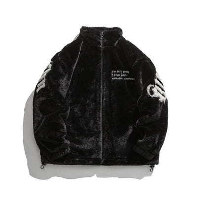 2025 Winter New American Street Letter Embroidered Fleece Fashion Casual Warm Mens Winter Jackets and Coats