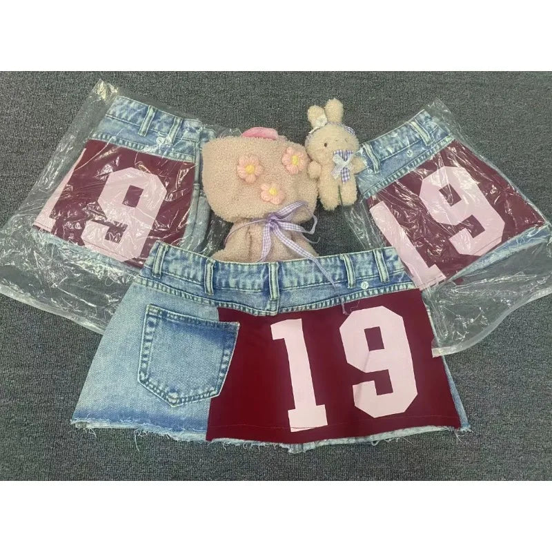 Denim shorts y2k vintage loose cloud pattern pocket printed skateboard jeans jeans short men hip hop streetwear