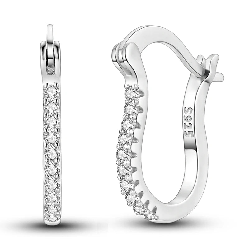 Orecchini a cerchio originali in argento 925 con stella, luna, trifoglio e farfalla con zirconi, perfetti per la creazione di gioielli e come regali di nozze per donne e ragazze.
