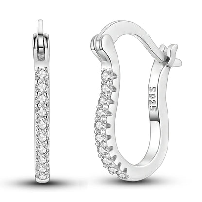 Orecchini a cerchio originali in argento 925 con stella, luna, trifoglio e farfalla con zirconi, perfetti per la creazione di gioielli e come regali di nozze per donne e ragazze.