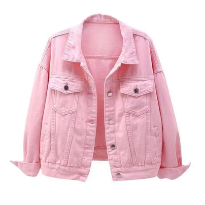 Giacca corta in denim di grandi dimensioni per donna in primavera e autunno, nuovo stile versatile e ampio