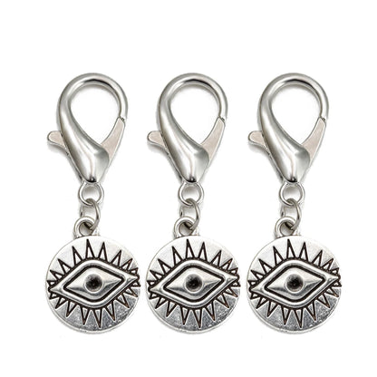 Set di 3 portachiavi Lucky Eye Turkish Evil Eye in lega, portachiavi rotondo Fatima, portachiavi per borsa e auto, pulsaras bijoux צמידים