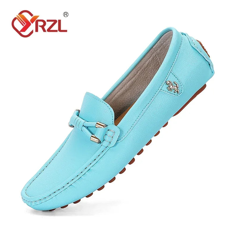 Mocassini YRZL da uomo, scarpe casual in pelle, mocassini traspiranti slip-on, colore rosso vino, taglia grande 48, scarpe da guida da uomo