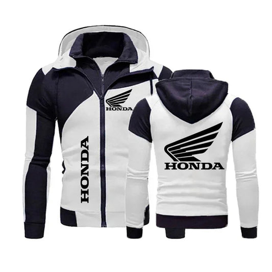 Felpa con cappuccio Honda, giacca da motociclista, felpa con stampa logo Honda Wing, pullover, giacca da motociclista alla moda, abbigliamento da uomo, felpa con cappuccio e cerniera personalizzata
