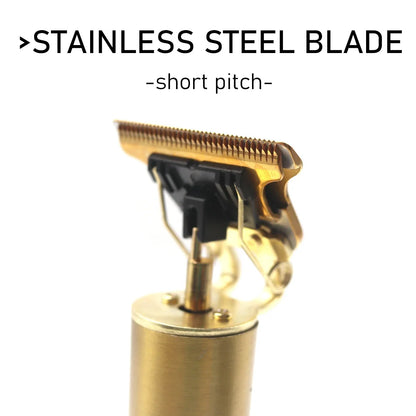Professional T9 Hair Trimmer Stainless Steel Blade Metal Body with 9 Optional Limit Combs Cordless for Hair Beard Trimming