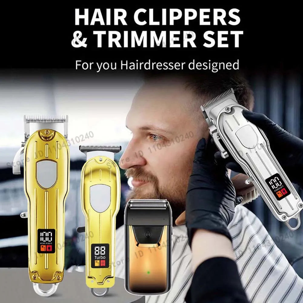 3 in 1 Hair Clippers for Men Beard Trimmer Kits Sets Electric Shavers Hair Clippers Trimmer T-Blade for Barber Home for Gifts