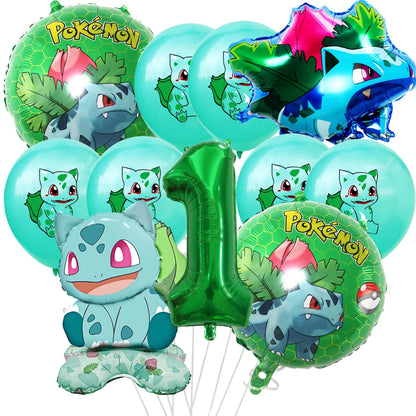 Palloncino Pikachu Pokemon per feste di compleanno da 1 a 9 anni, decorazione per feste a tema Pokemon e Squirtle, palloncino in alluminio per baby shower, bomboniere a tema Pikachu.