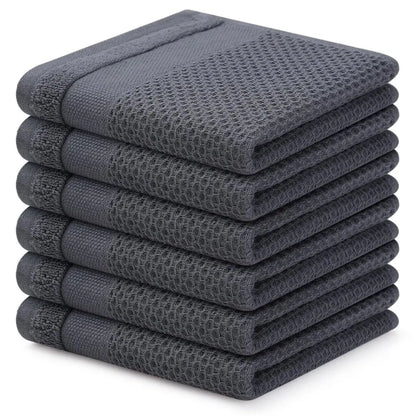 Homaxy Kitchen Cotton Towels Honeycomb Breathable 100% Cotton Dish Cloths Reusable Absorbent Household Washable Cleaning Cloths