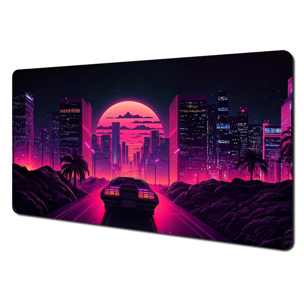 Ukiyo-e style sports cars and fantastical landscape large Mouse Pad Desk Mat pc accessories Gaming pad office rug Mouse carpet
