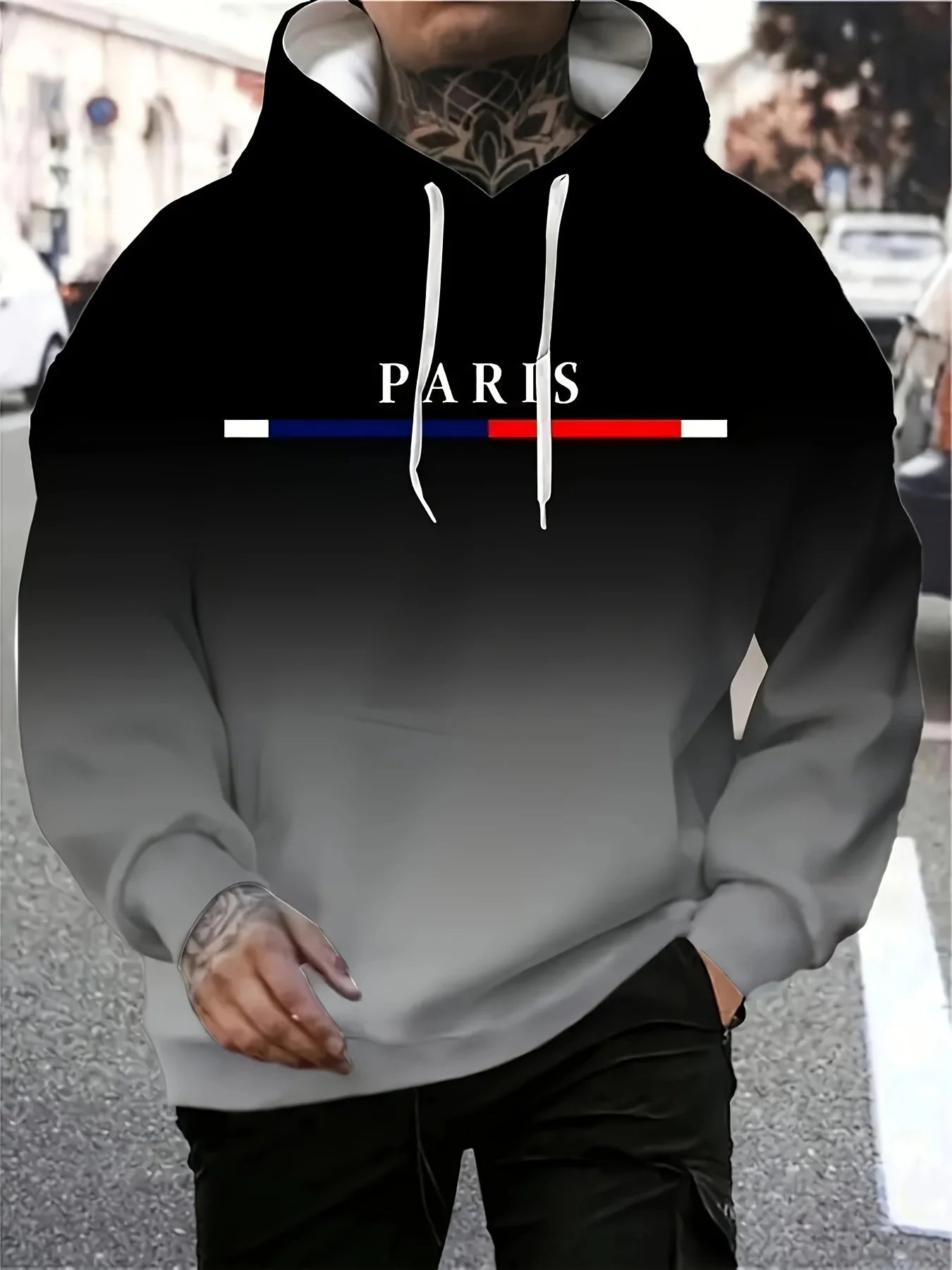 Felpa con cappuccio da uomo con stampa sfumata 3D, felpa casual con cappuccio, felpa stile Y2k, pullover, abbigliamento Harajuku, top da uomo