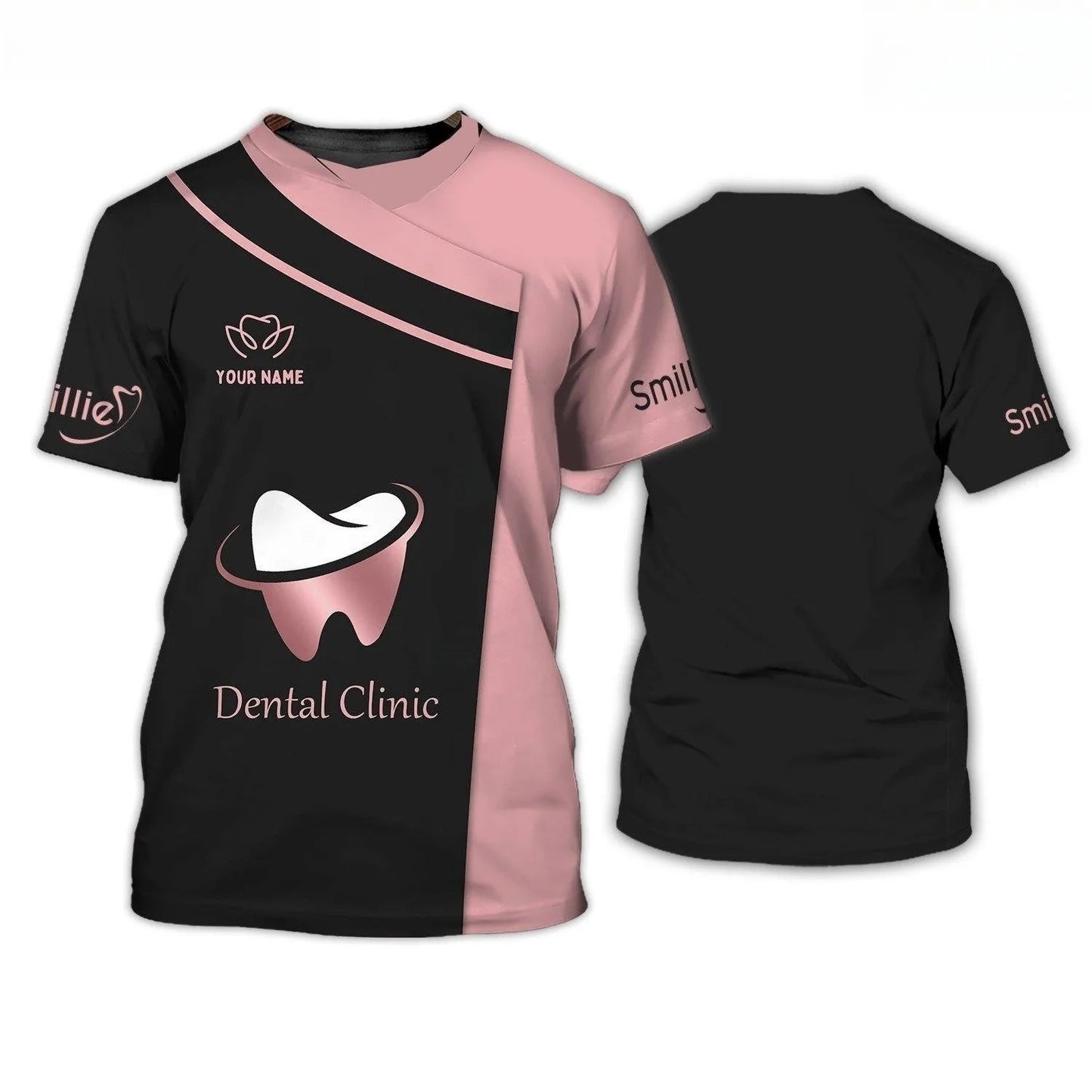 Maglietta girocollo a maniche corte con stampa 3D divertente da dentista, ideale per cosplay hip hop e streetwear.