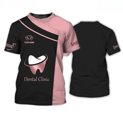 Maglietta girocollo a maniche corte con stampa 3D divertente da dentista, ideale per cosplay hip hop e streetwear.