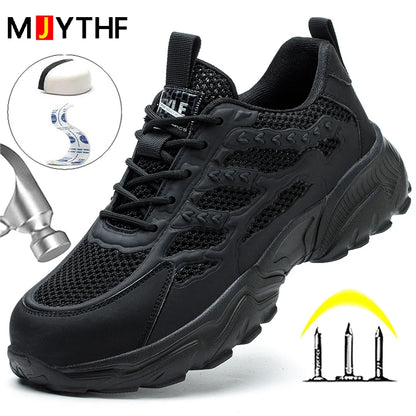 Scarpe antinfortunistiche traspiranti in mesh da uomo, bianche, scarpe protettive per uomo e donna, scarpe da lavoro estive leggere e indistruttibili 2026