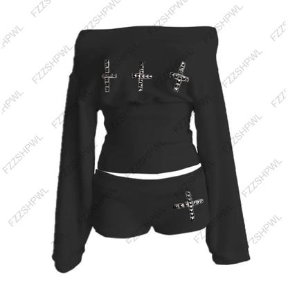 Stile dark Hip Hop Harajuku Rivet design Y2K Shorts Rock Gothic Fashion Crop Shorts Vintage Chic Hot pants Streetwear Punk Pants