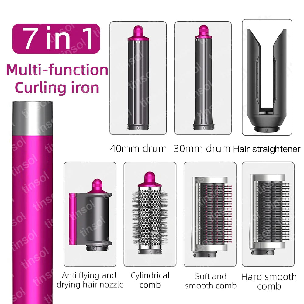 7-in-1 hair dryer set multi-function curling iron hair straightener hot air comb styling set for home salon-like effect