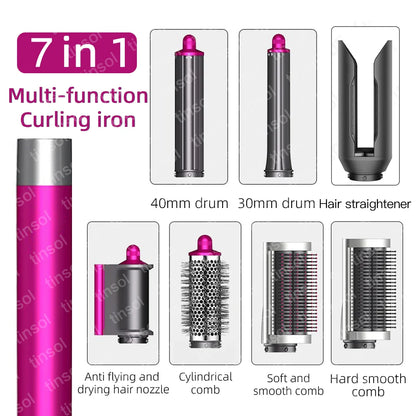 7-in-1 hair dryer set multi-function curling iron hair straightener hot air comb styling set for home salon-like effect