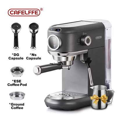Macchina per caffè espresso Cafelffe 4 in 1 Cafetera Cappuccino Dolce Gusto Nes Capsule ESE Pod Ground Regalo per amante, papà, mamma