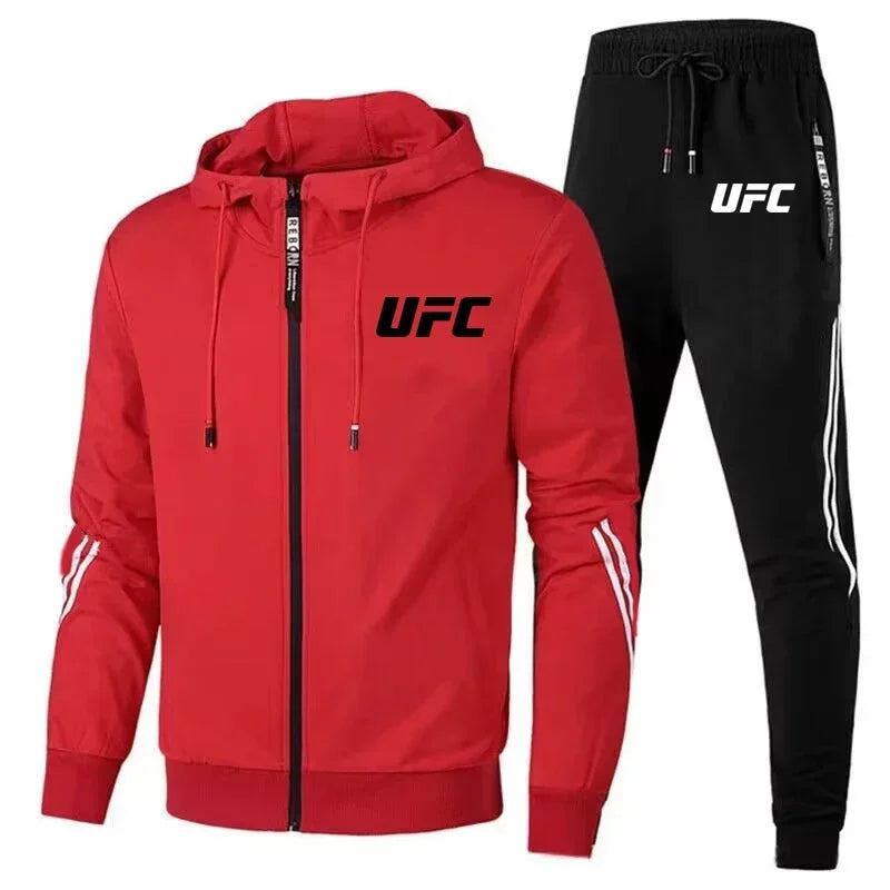 New Men's Casual Sportswear Set, Fashionable UFC Pants and Jackets, Printed Outdoor Motorcycle Comfort Men's Set 2025