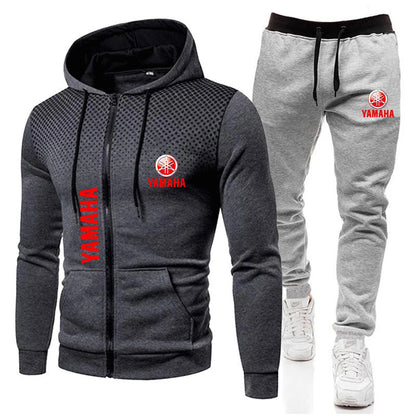 The popular Yamaha logo two-piece men's sportswear for 2025, running clothes, sportswear, hooded sweatshirt, zipper sweatshirt,