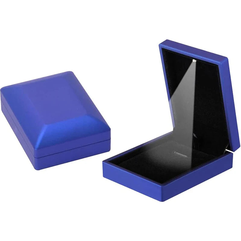 Scatola portagioie illuminata a LED per bracciali, anelli, collane e ciondoli, ideale per anniversari, fidanzamenti e matrimoni.