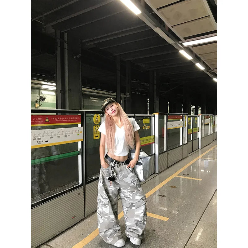 Pantaloni da uomo Y2K Harajuku Vintage Camouflage Pattern Pantaloni larghi casual Pantaloni da tuta Hip Hop Gotici Uomo Donna Pantaloni a gamba larga Streetwear