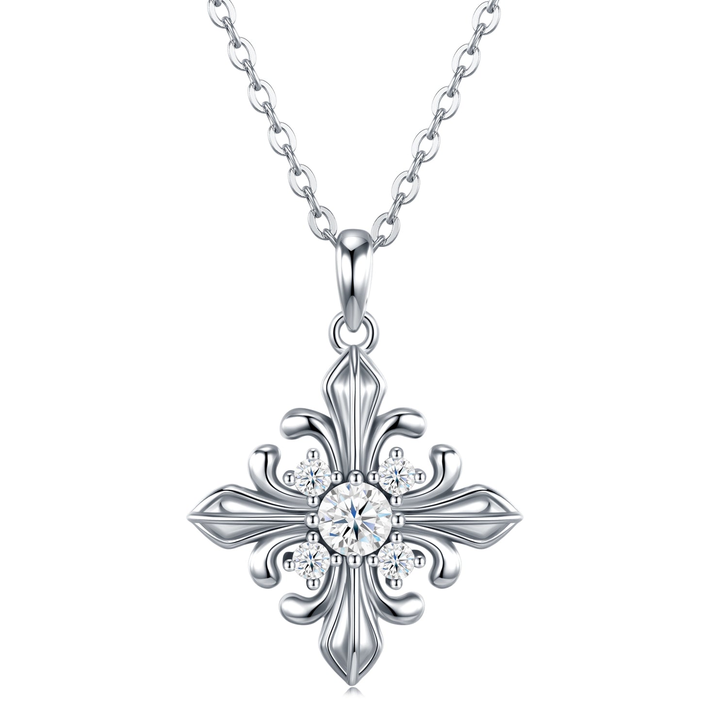 Elegante e raffinata collana con pendente minimalista da 0,3 carati di morganite di alta qualità, realizzata in argento S925 placcato platino.