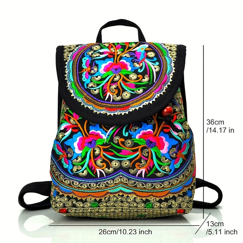 Zaino da donna GUDAOBELL vintage ricamato, borsa da viaggio in stile etnico, borsa a tracolla.