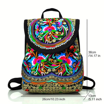 Zaino da donna GUDAOBELL vintage ricamato, borsa da viaggio in stile etnico, borsa a tracolla.