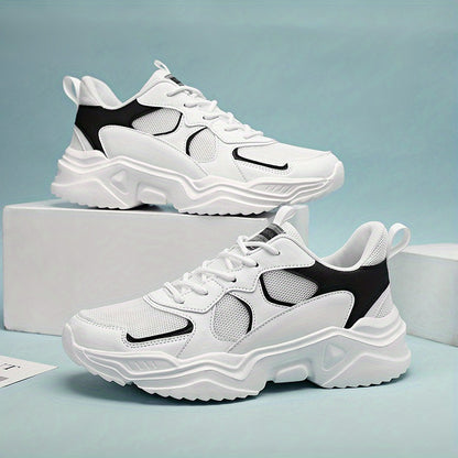Sneakers da uomo con plateau alla moda - Scarpe casual sportive stile "papà", tomaia in mesh traspirante che aumenta l'altezza, suola in EVA antiscivolo, adatte per la corsa e le attività all'aperto, scarpe da passeggio con suola spessa