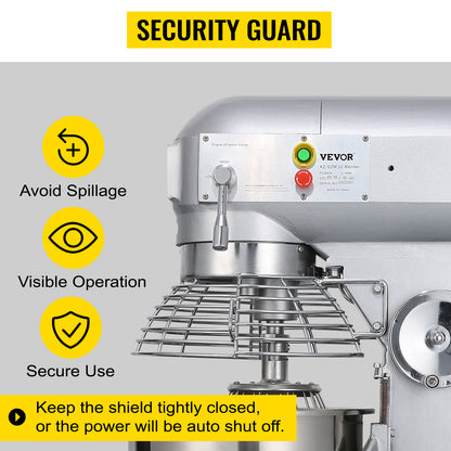 SucceBuy 10-30L Impastatrice elettrica in acciaio inox per panna e uova Frusta per cucina Frullatore per alimenti