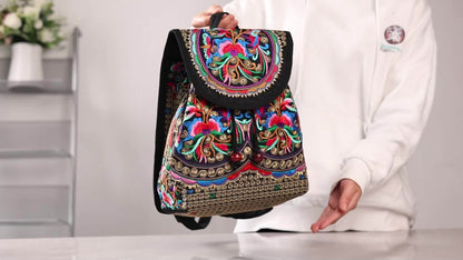 Zaino da donna GUDAOBELL vintage ricamato, borsa da viaggio in stile etnico, borsa a tracolla.