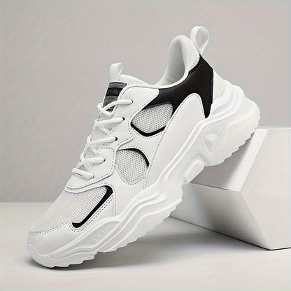 Sneakers da uomo con plateau alla moda - Scarpe casual sportive stile "papà", tomaia in mesh traspirante che aumenta l'altezza, suola in EVA antiscivolo, adatte per la corsa e le attività all'aperto, scarpe da passeggio con suola spessa