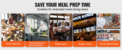 Affettatrice elettrica per carne SucceBuy, affettatrice per alimenti in acciaio inox SUS 420, lama e protezione per lama, spessore regolabile per uso domestico
